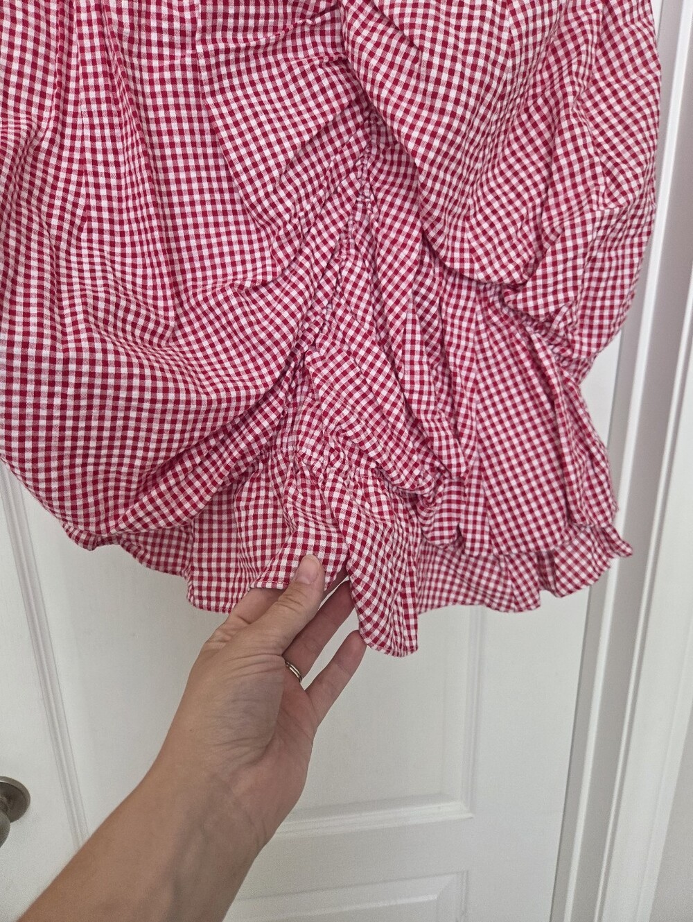 Unlogical Poem Cotton Red Gingham Victorian Inspired Pick Up Skirt Small To M - Picture 5 of 9